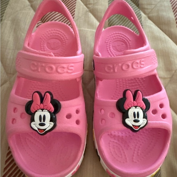 Crocs child Mini Mouse Disney Pink Multicolor Girl Sandals size 12C - Picture 11 of 12